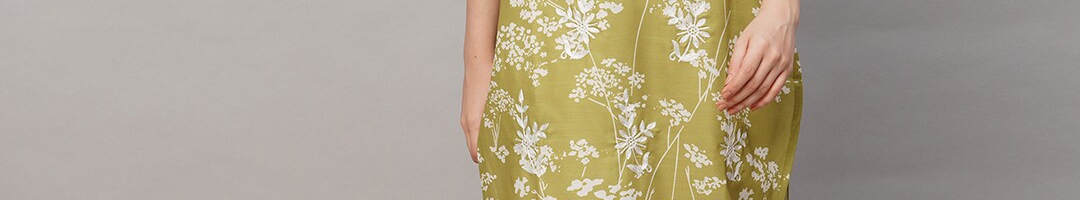 Buy KALINI Floral Embroidered Thread Work Regular Kurta - Kurtas for ...