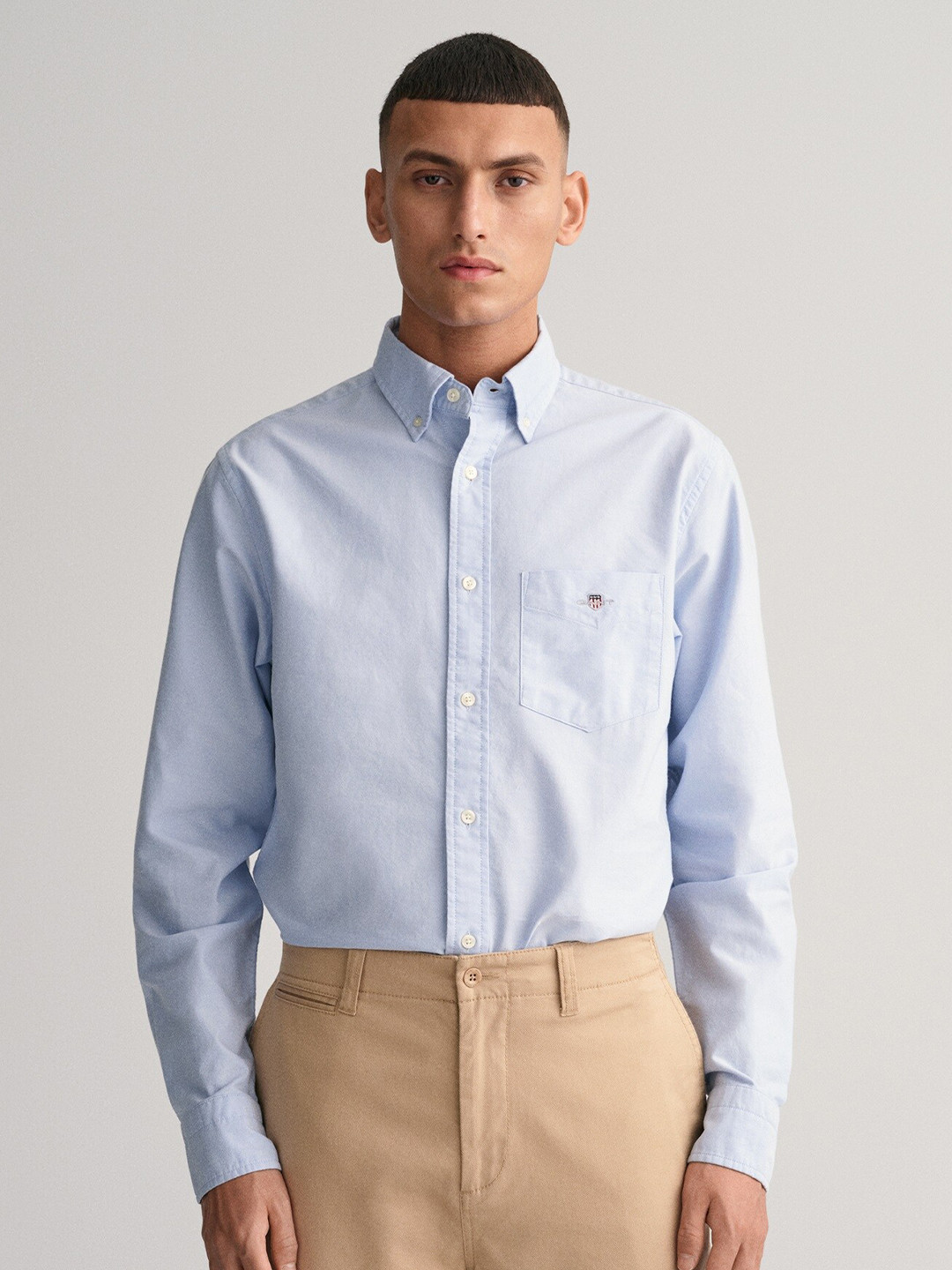 Gant Men Pink Checked Button-down Collar Full Sleeves Shirt main image 1
