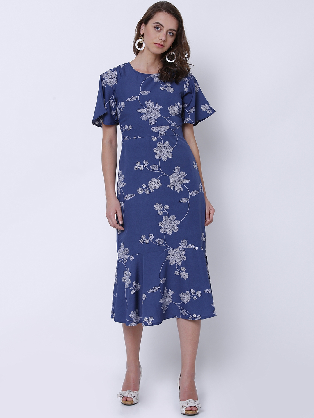 Buy Tokyo Talkies Women Blue Printed Sheath Dress - Dresses for Women ...