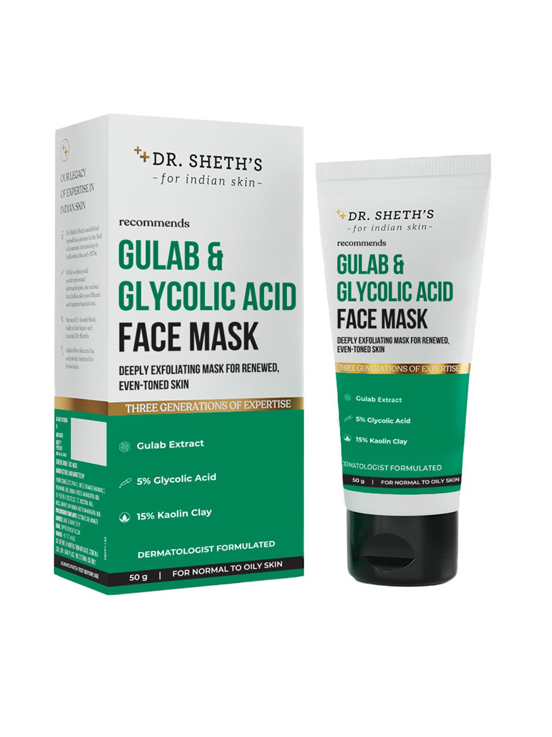 Buy DR. SHETHS Gulab & Glycolic Acid Face Mask 50g Mask And Peel for