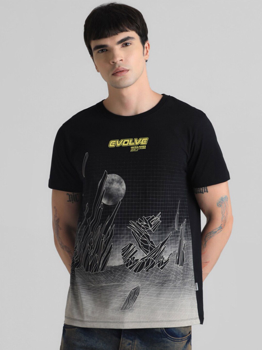 Buy Jack & Jones Graphic Printed Pure Cotton T Shirt Tshirts for Men