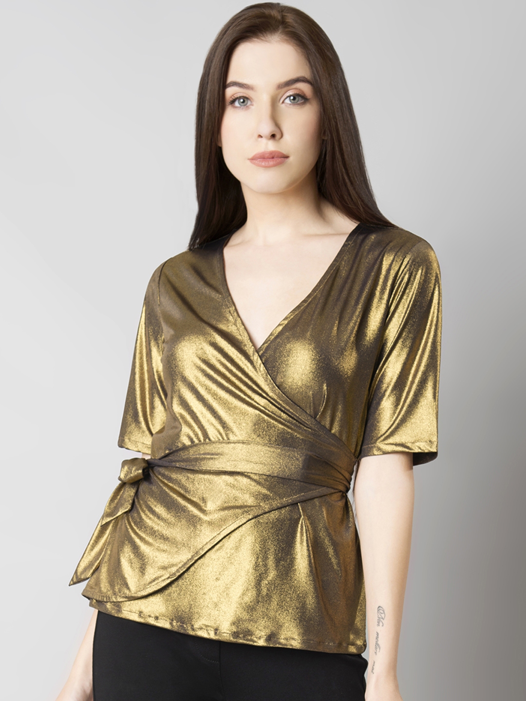 gold wrap top