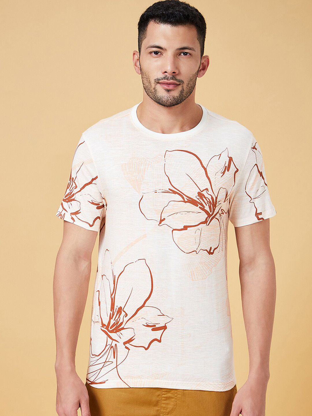 Urban Ranger Buy Urban Ranger By Pantaloons Floral Printed Slim Fit Cotton T Shirt ...