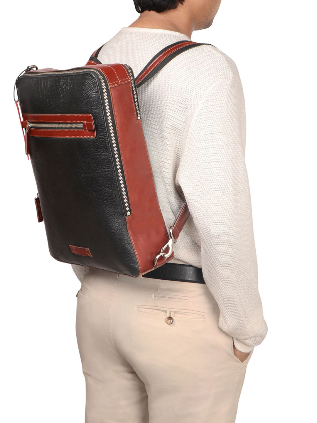 Buy Hidesign Unisex Textured Leather Convertible Messenger Bag