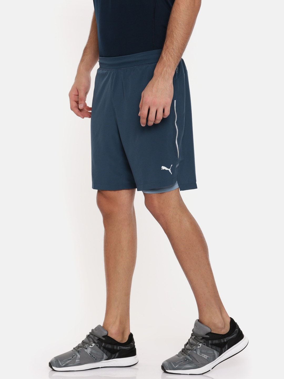 Buy PUMA MEN Navy RUN 2in1 7 Sports Shorts - Shorts for Men 2445915 ...
