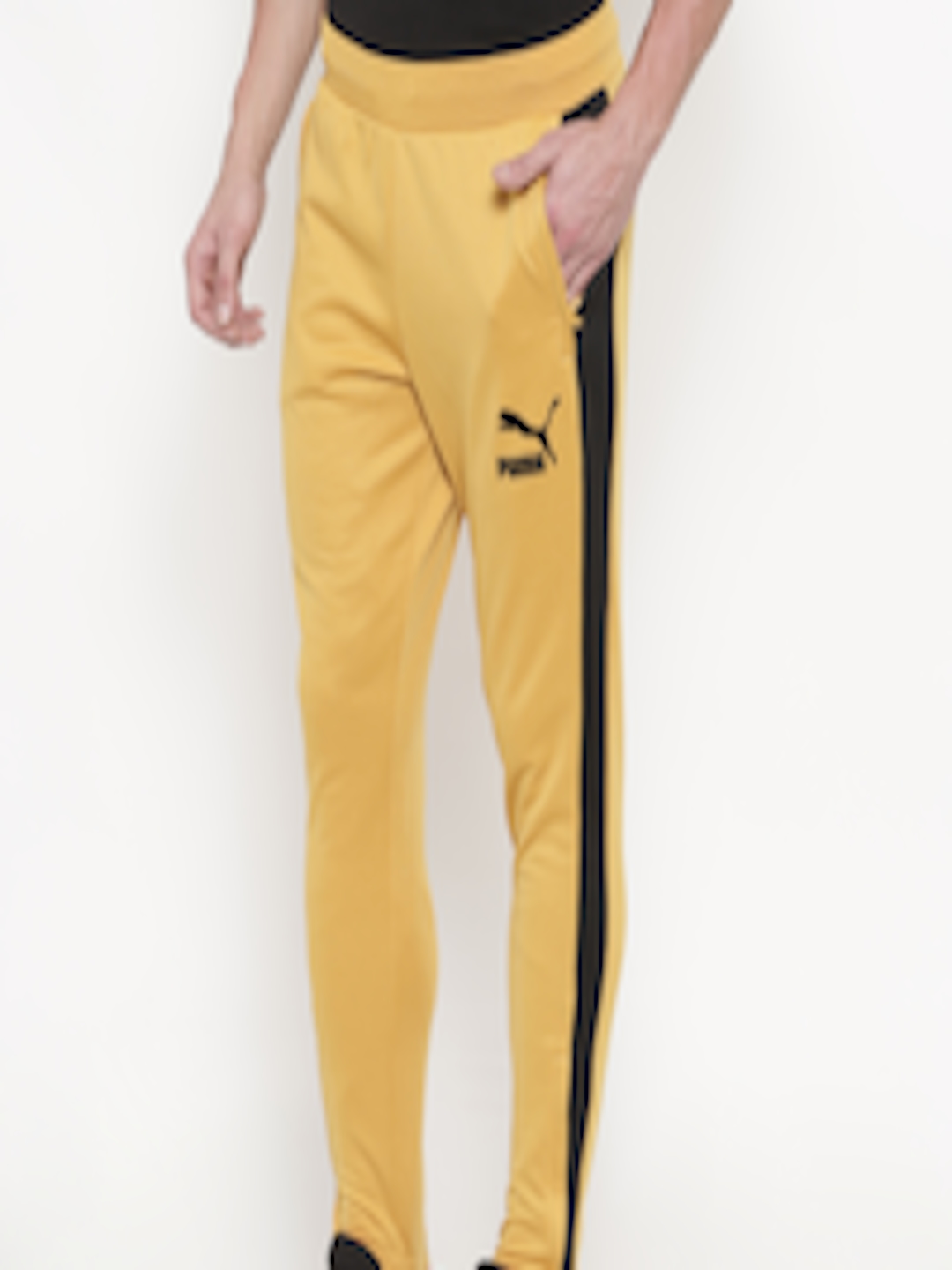 Buy Puma Men Yellow T7 Vintage Slim Fit Track Pants - Track Pants for ...