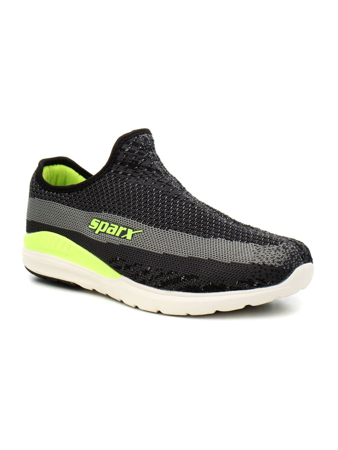sparx men's sports running shoes black green