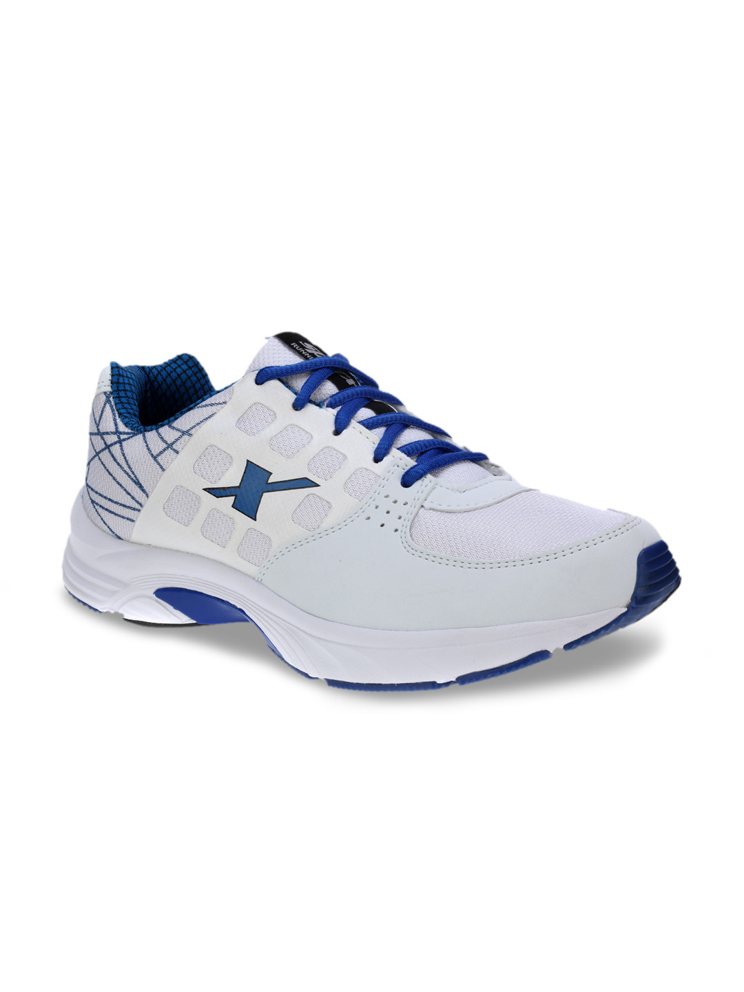 sparx men's navy blue and white running shoes