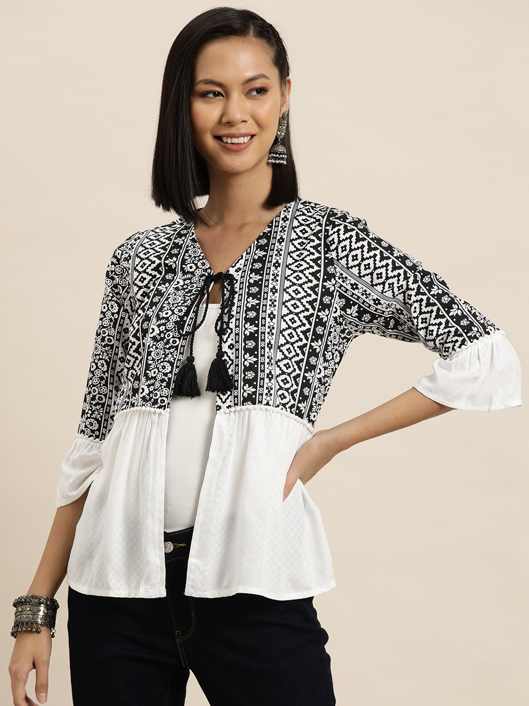 Tradition Sheer Embroidered Shrug-Bust 42