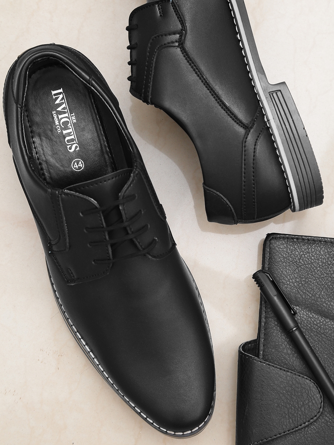 invictus black formal shoes