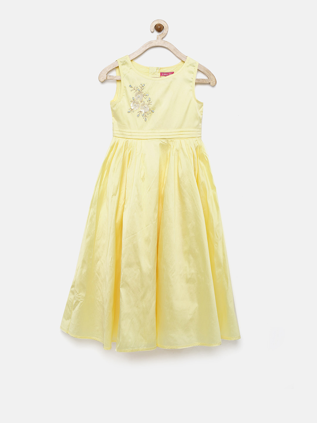Buy Biba Girls Yellow Embellished A Line Dress Dresses for Girls