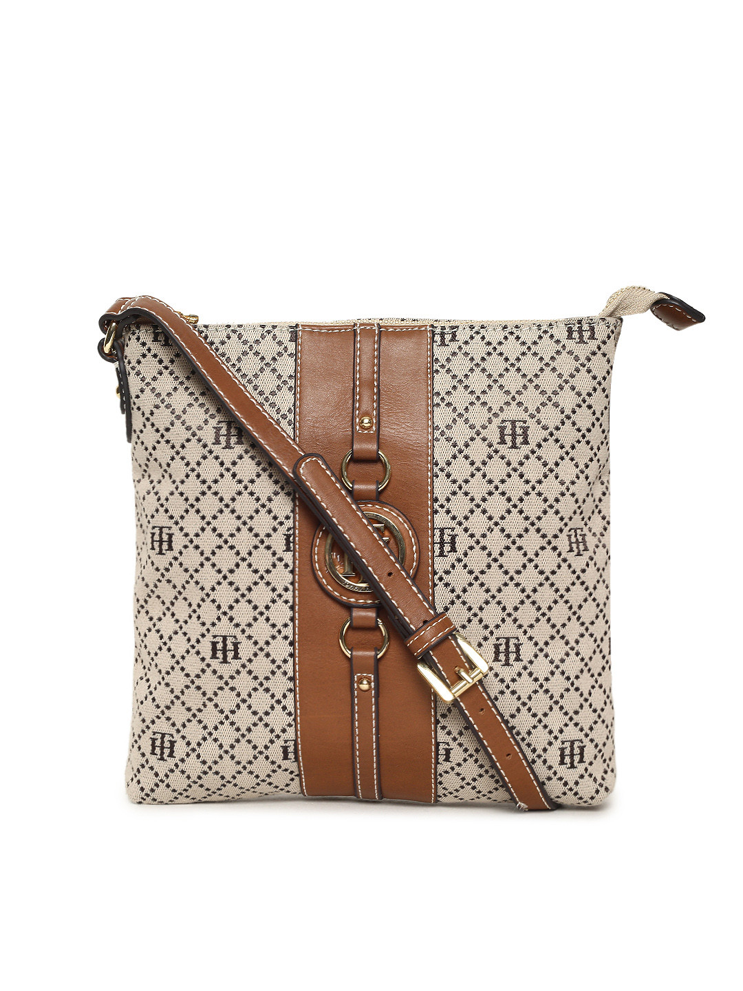 Buy Tommy Hilfiger Brown Self Design Sling Bag Handbags for Women
