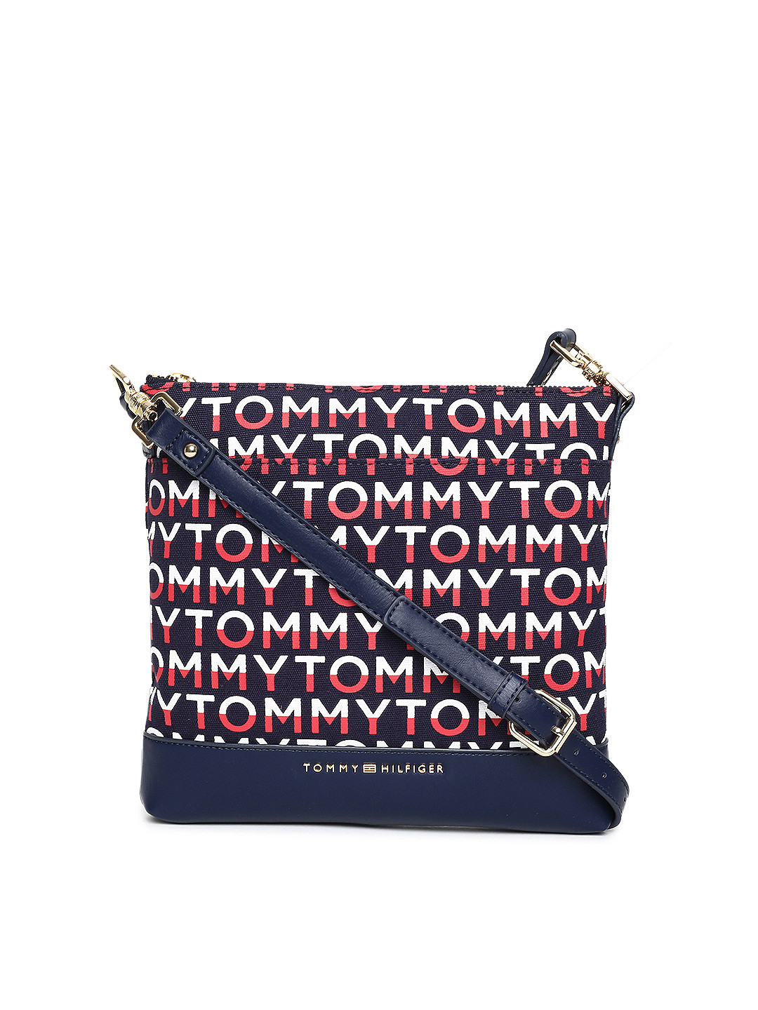 Buy Tommy Hilfiger Navy & Red Printed Sling Bag Handbags for Women