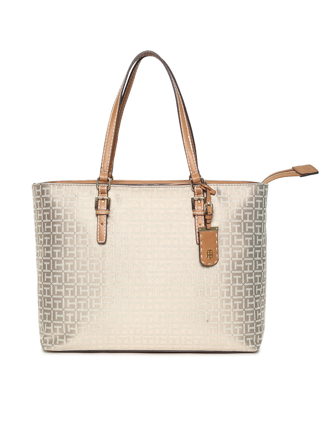 Buy Tommy Hilfiger Women Gold Toned Textured Tote Bag Handbags for