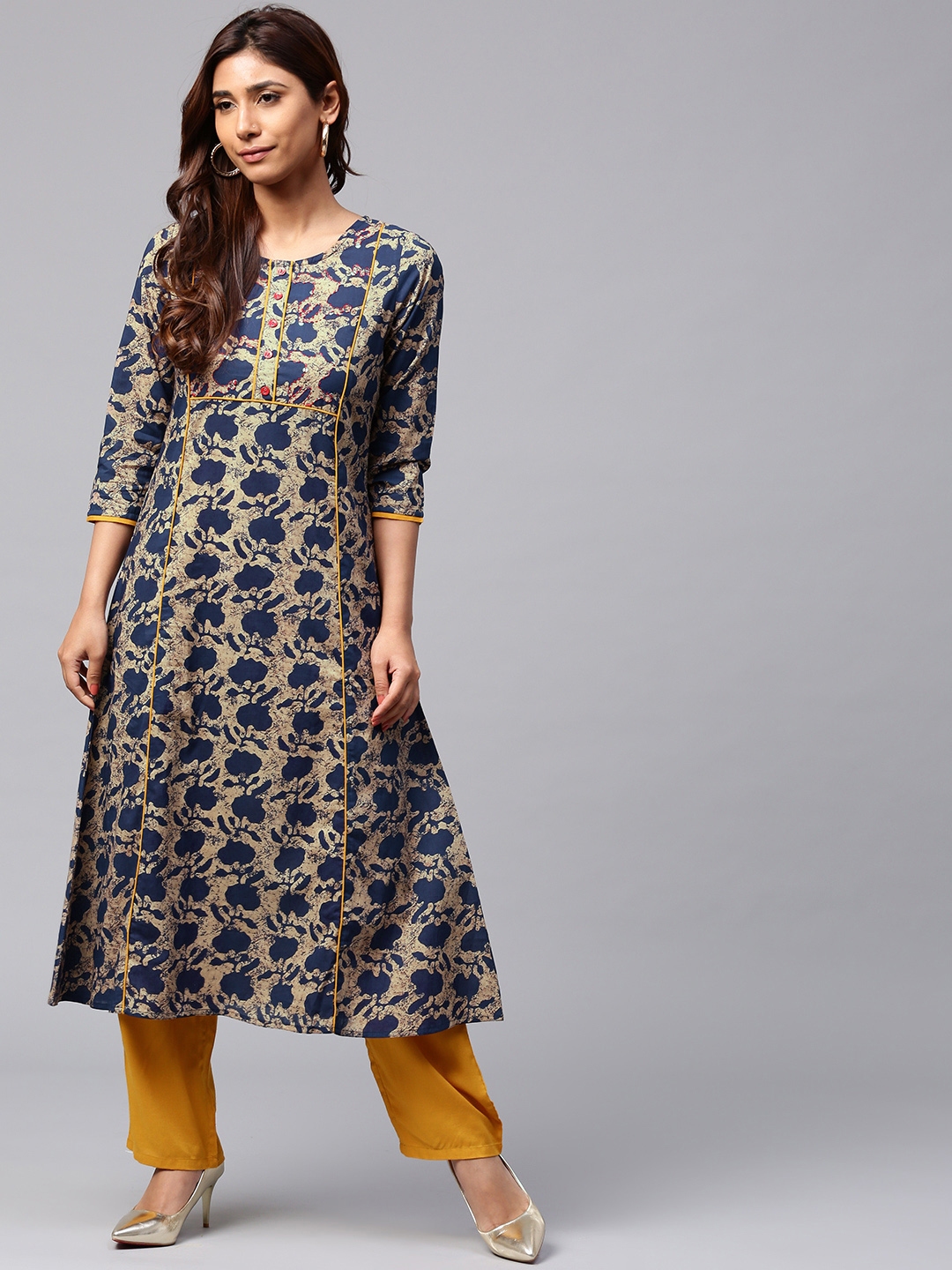 myntra mustard kurti