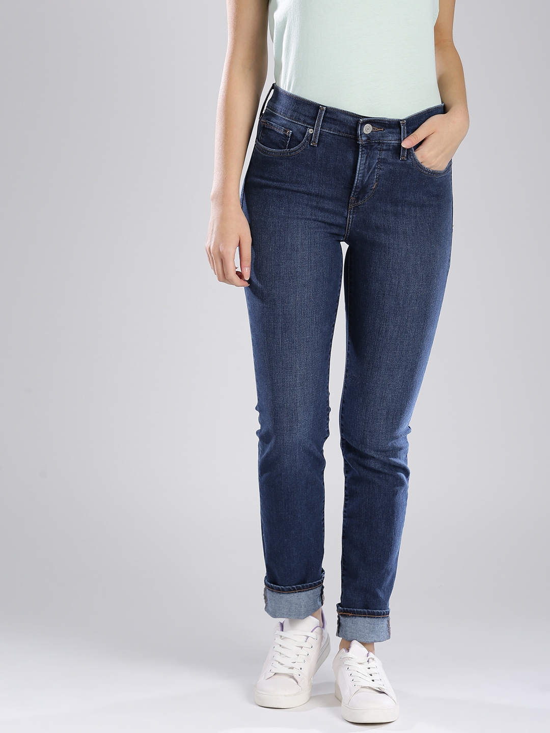 Buy Levis Women Blue 511 Slim Fit Mid Rise Clean Look Stretchable Jeans - Jeans for Women 