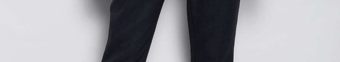 Buy DOROTHY PERKINS Women Navy Slim Fit Self Design Cropped Trousers ...