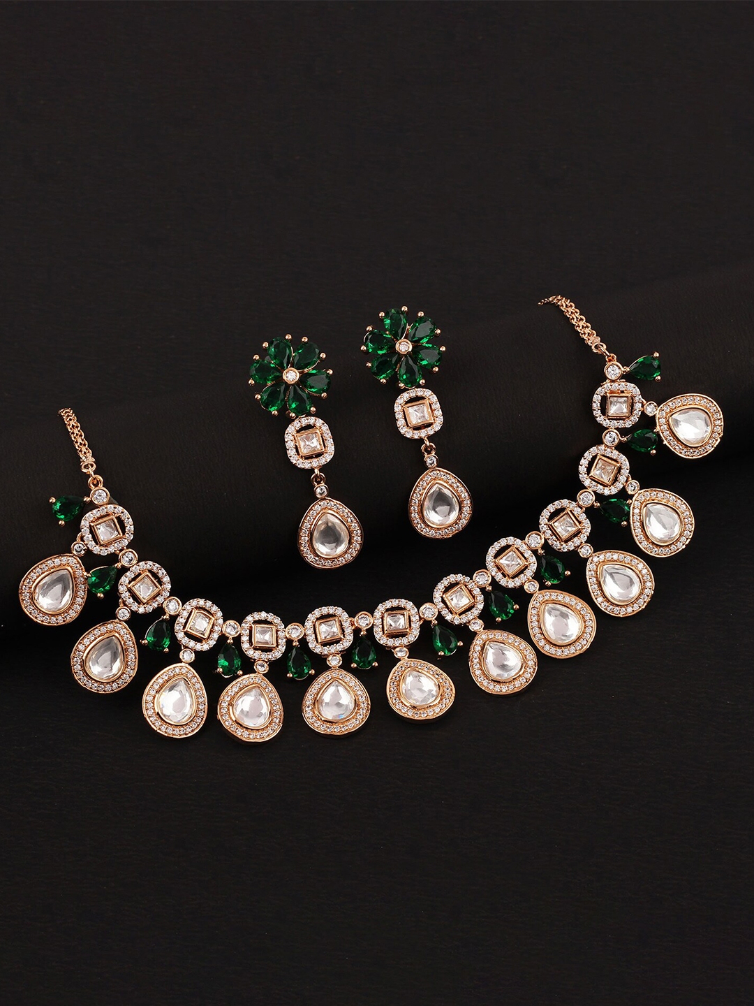 Buy Mirana Gold Plated Necklace With Earrings - Jewellery Set for Women ...