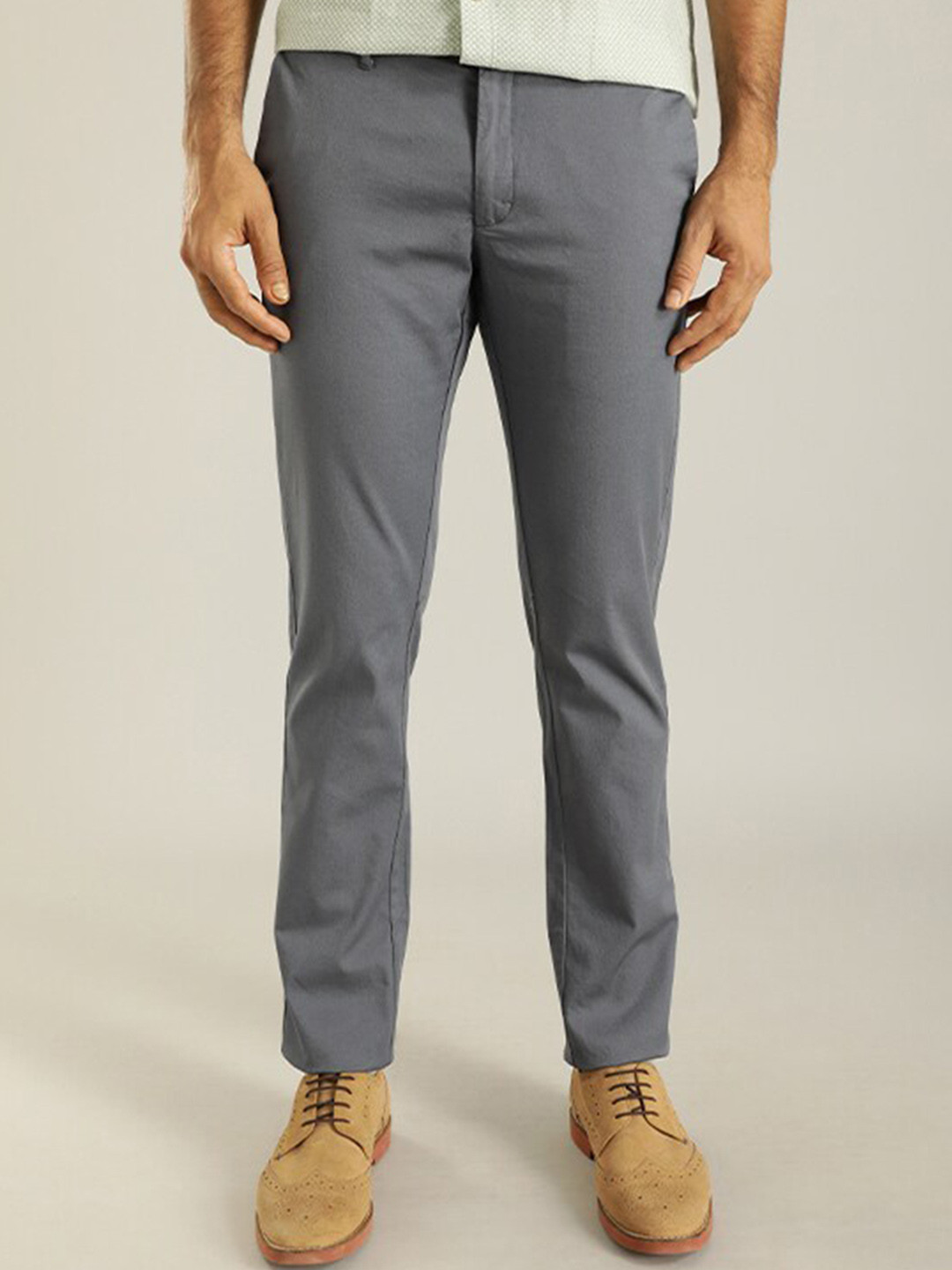 Buy Indian Terrain Men Brooklyn Slim Fit Trousers - Trousers for Men ...