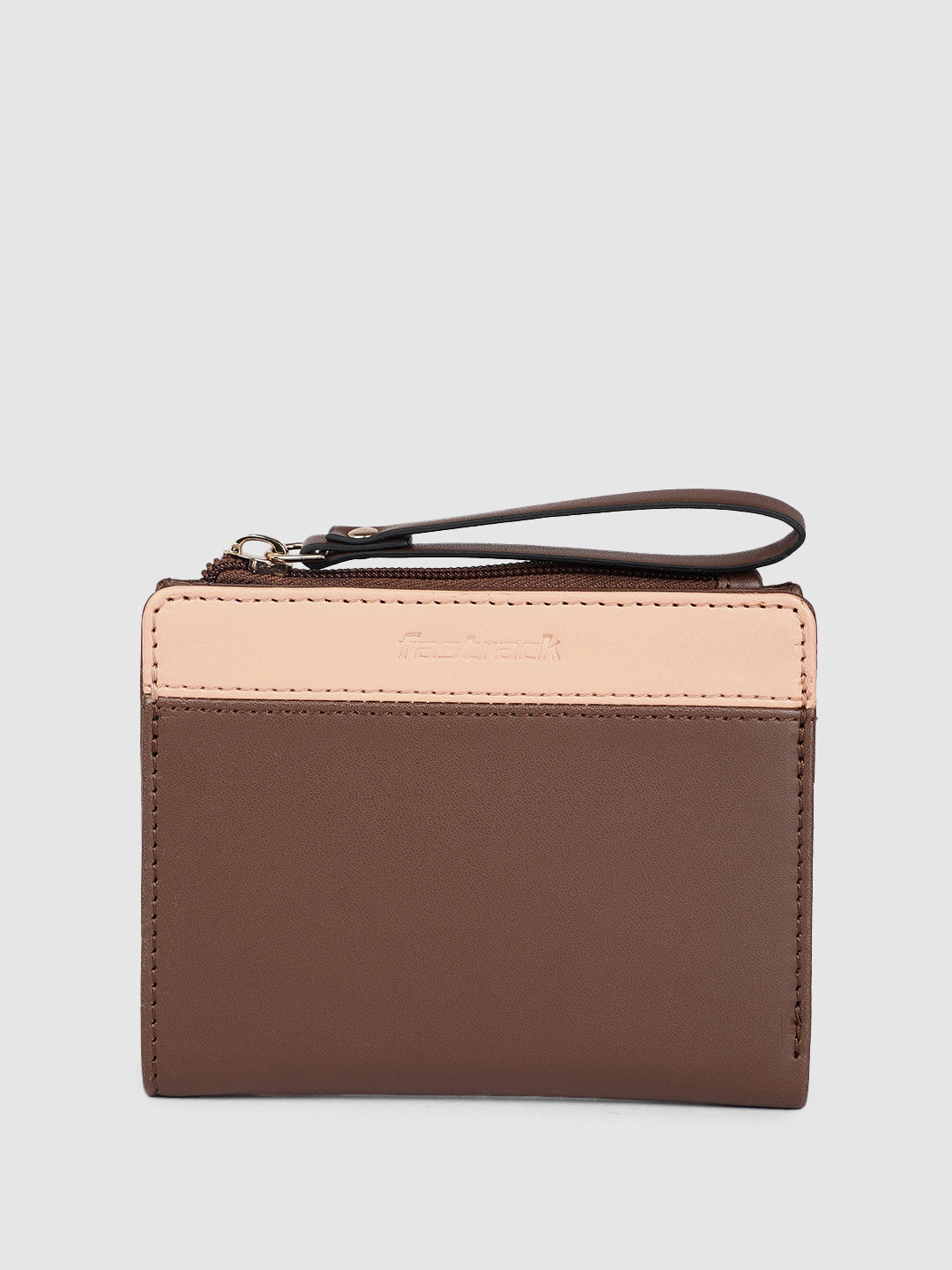 Buy Fastrack Women Solid PU Two Fold Wallet With Minimal Colourblocked ...