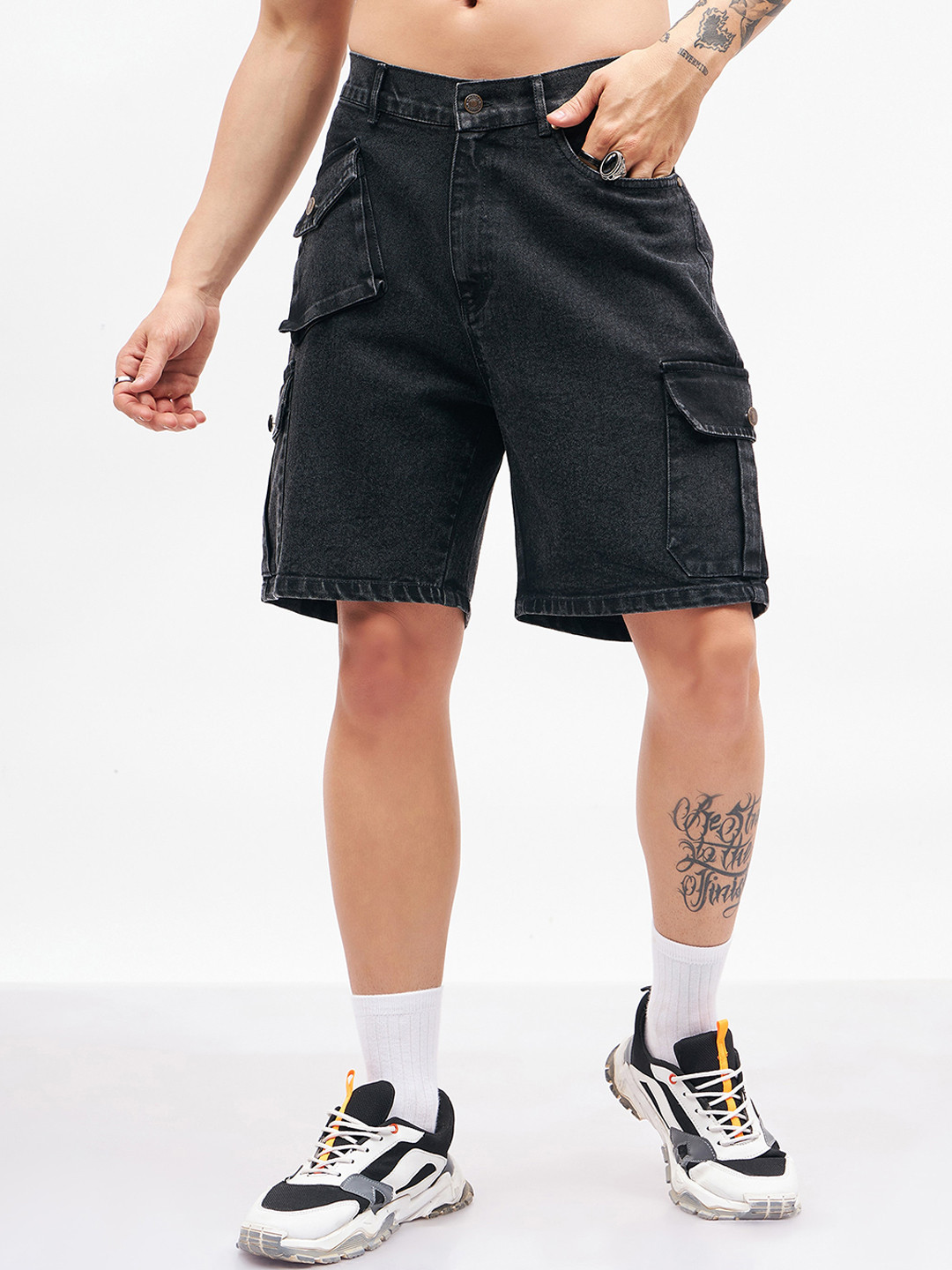 Buy MASCLN SASSAFRAS Men Denim Cargo Shorts Shorts for Men 24519738 Myntra