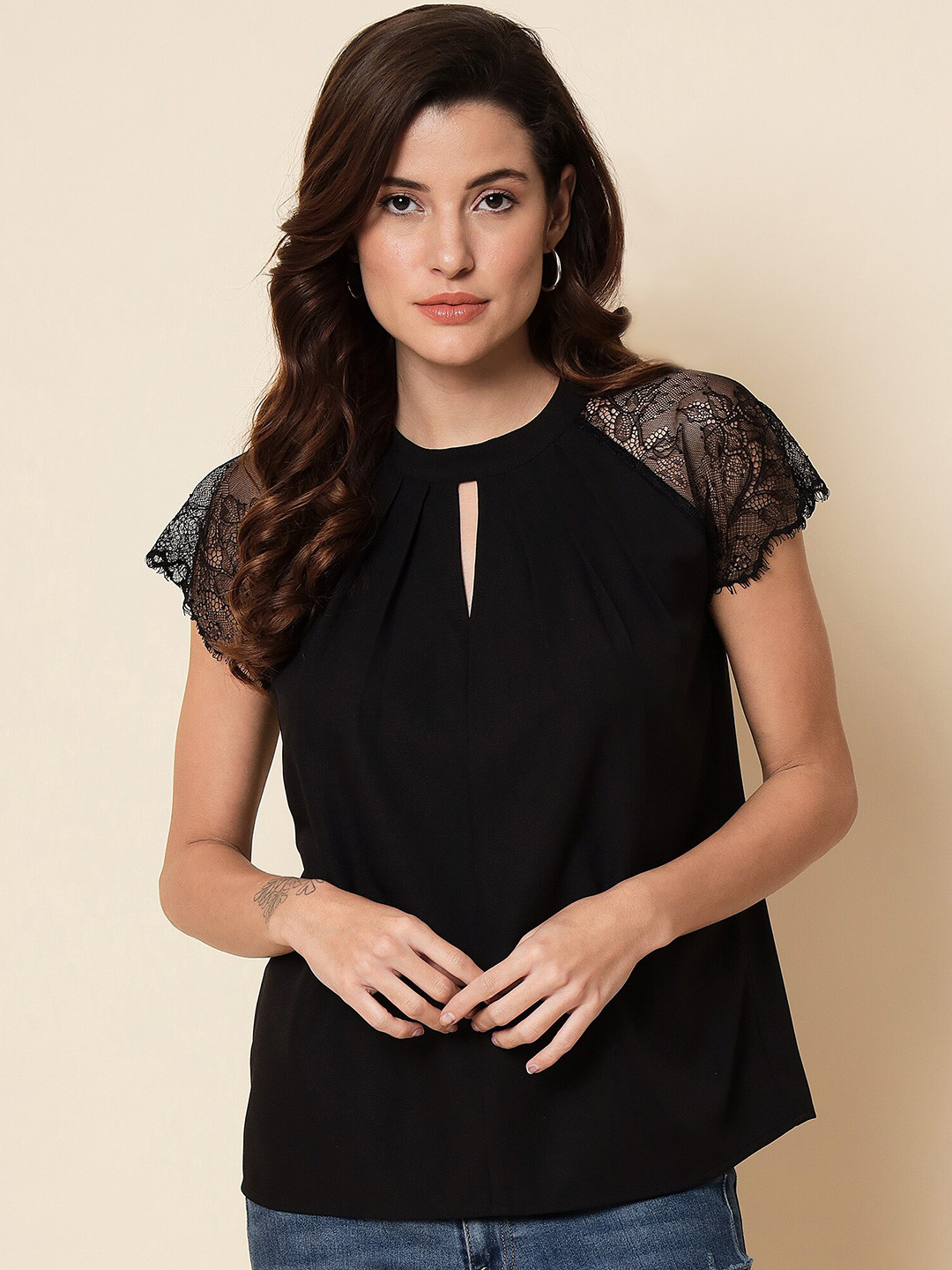 Buy Beatnik Keyhole Neck Regular Top - Tops for Women 24522172 | Myntra
