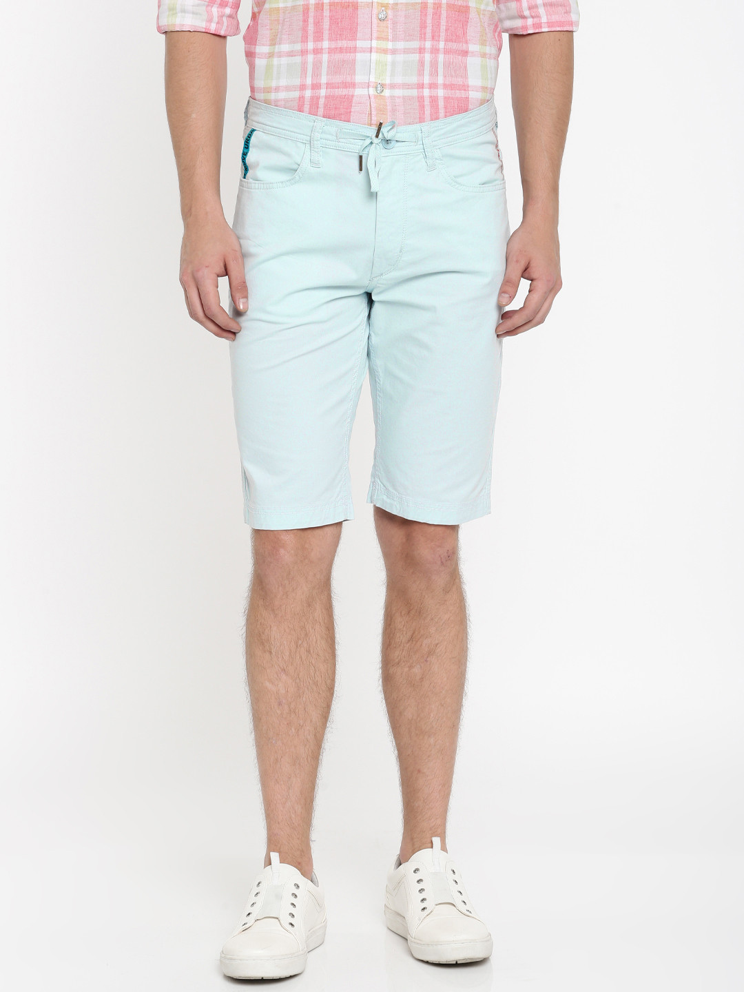 Buy Lee Men Blue Solid Slim Fit Regular Shorts Shorts for Men 2452349