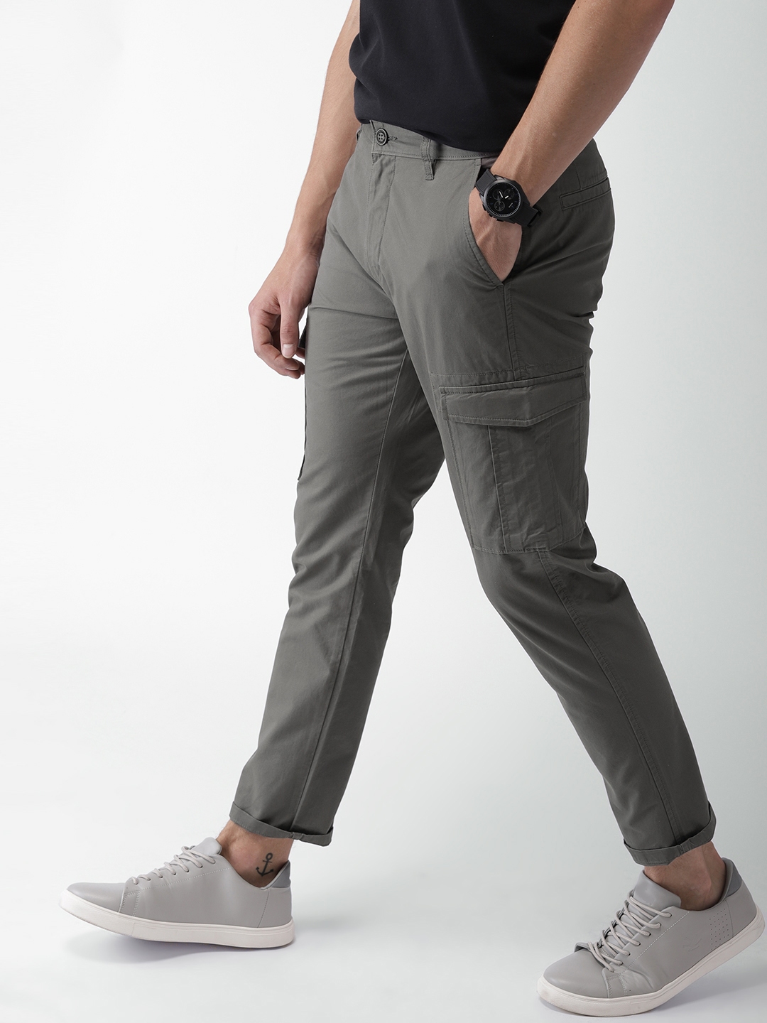 mens grey cargos