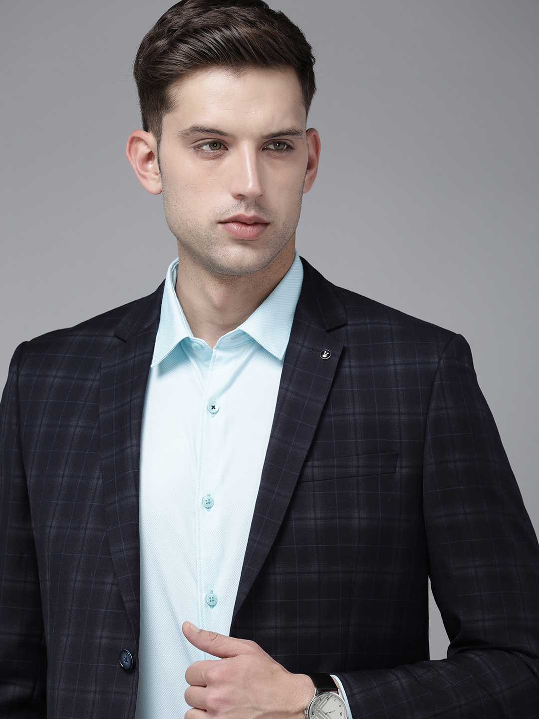 Buy Van Heusen Checked Slim Fit Single Breasted Formal Blazer Blazers For Men 24530172 Myntra 7509