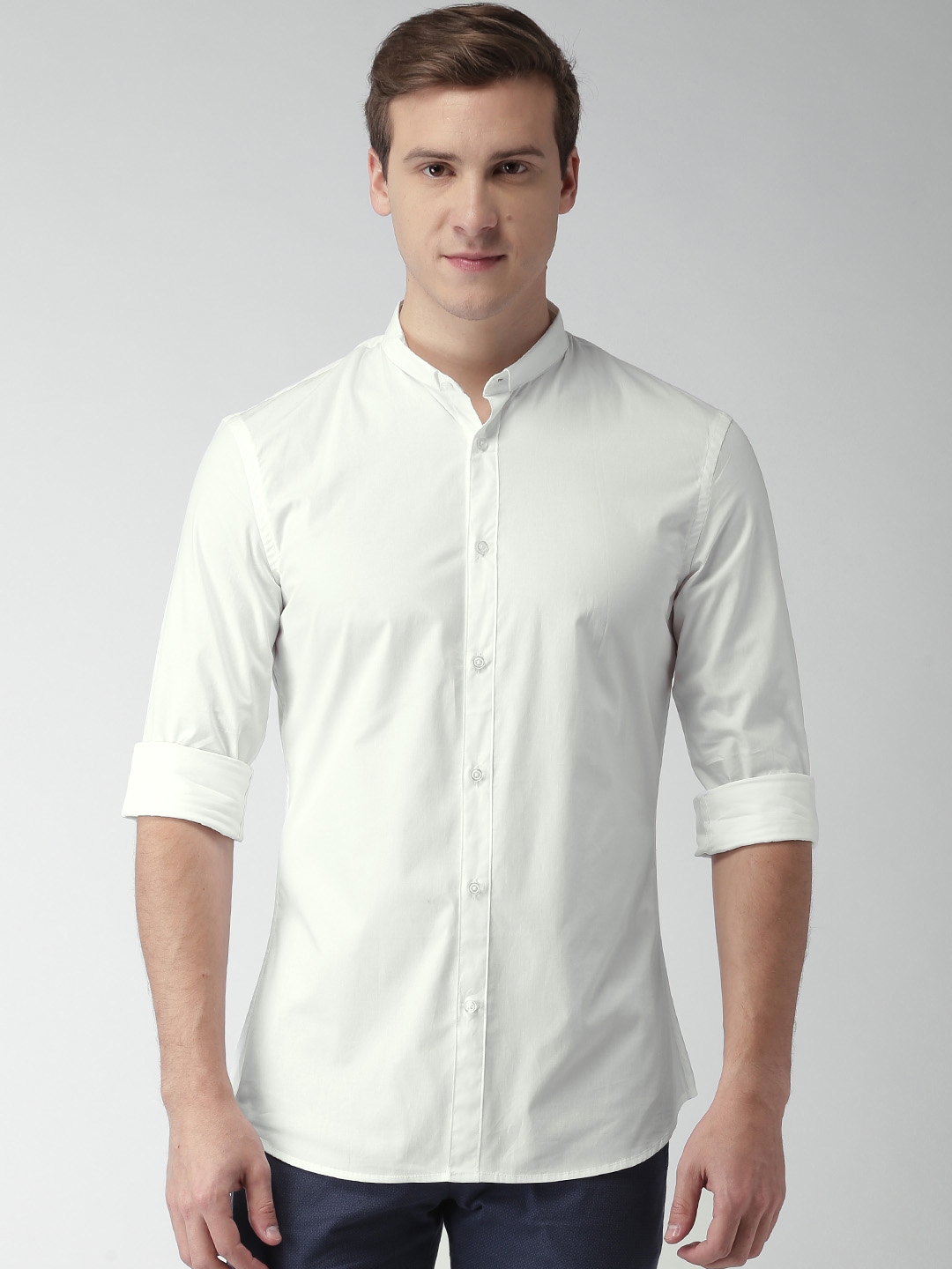 Buy Celio Men White Regular Fit Solid Casual Shirt - Shirts for Men ...