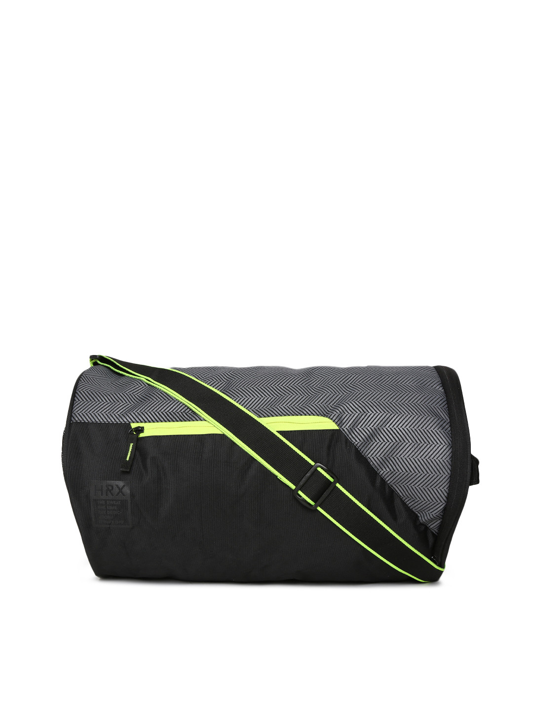 HRX by Hrithik Roshan Unisex Black & Grey Colourblocked Training Duffel Bag