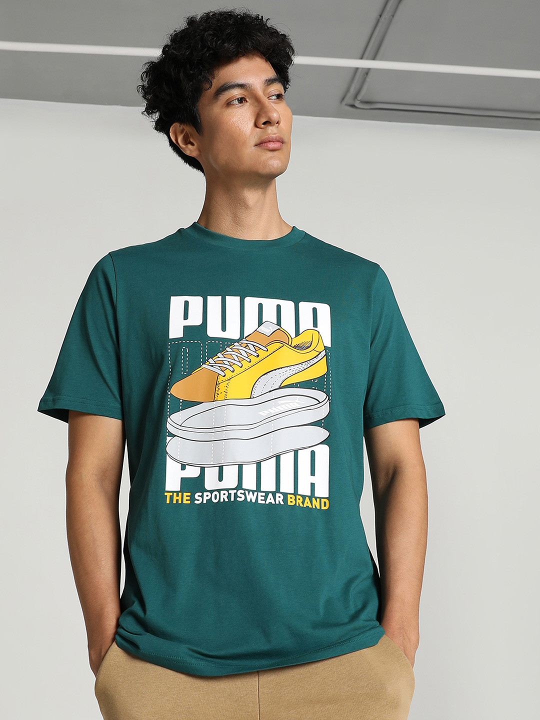 Men’s Short Sleeve T-Shirt Puma Graphics Sneaker Orange