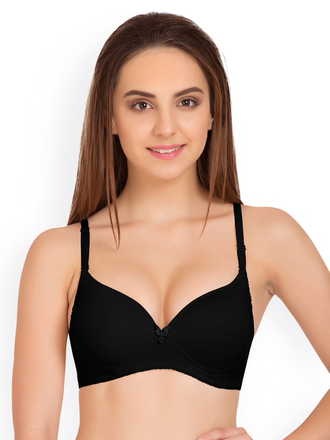 Buy Tweens Black Solid Non Wired Heavily Padded Bra TW