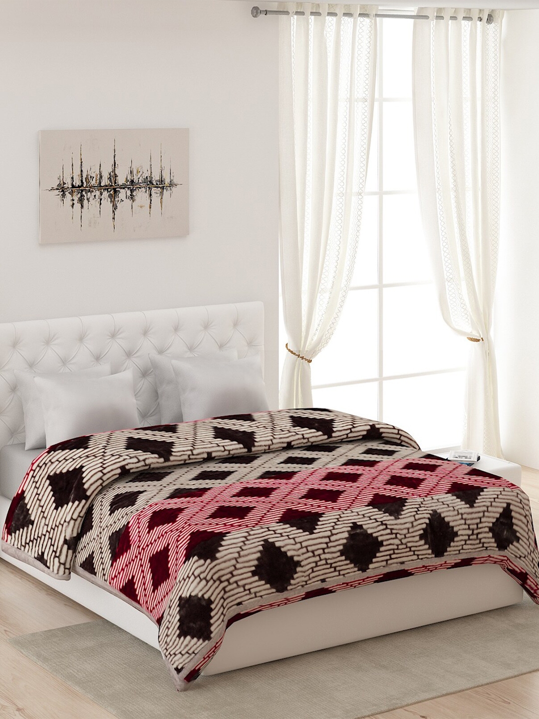 Buy Monte Carlo Maroon 4000 GSM Heavy Winter Double Bed Blanket