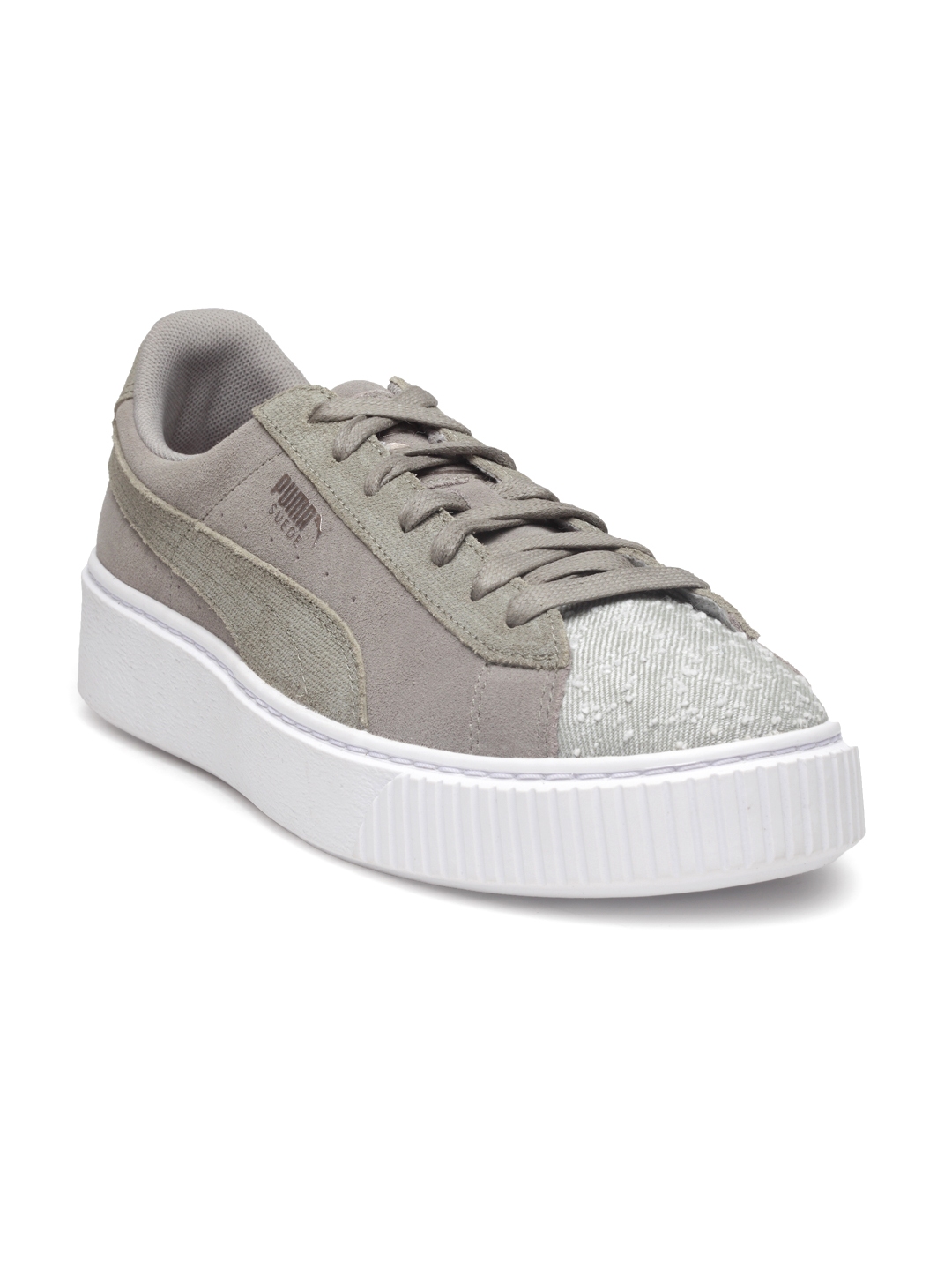 grey puma platform sneakers