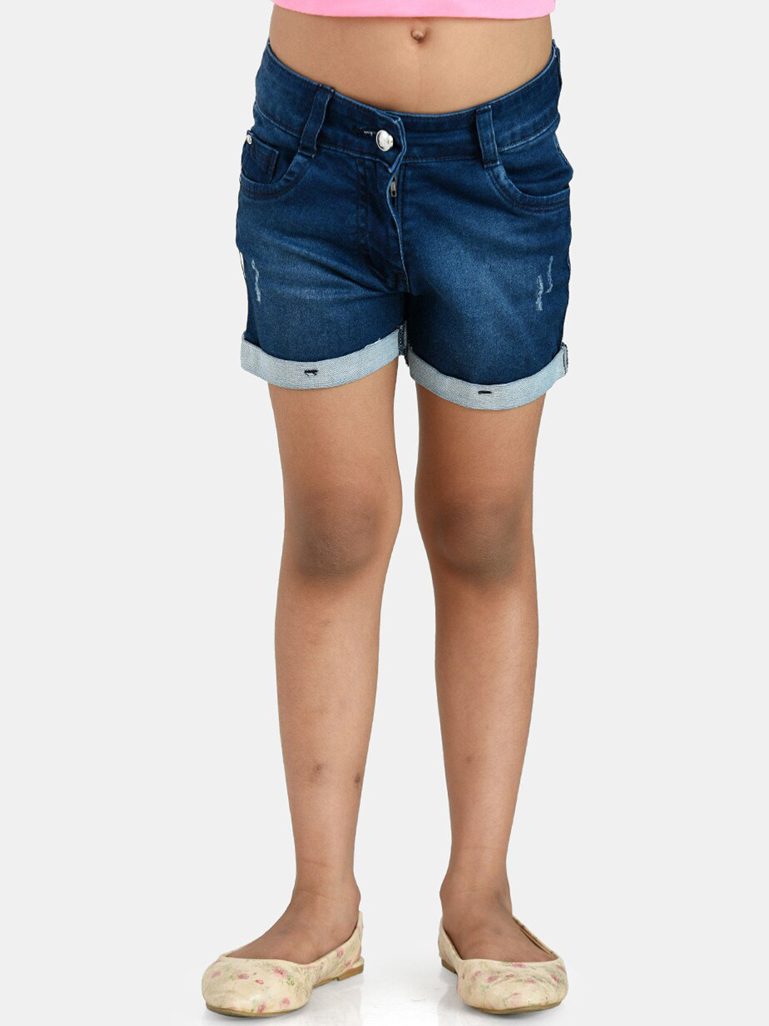 Buy Peppermint Girls Washed Slim Fit High Rise Distressed Pure Cotton