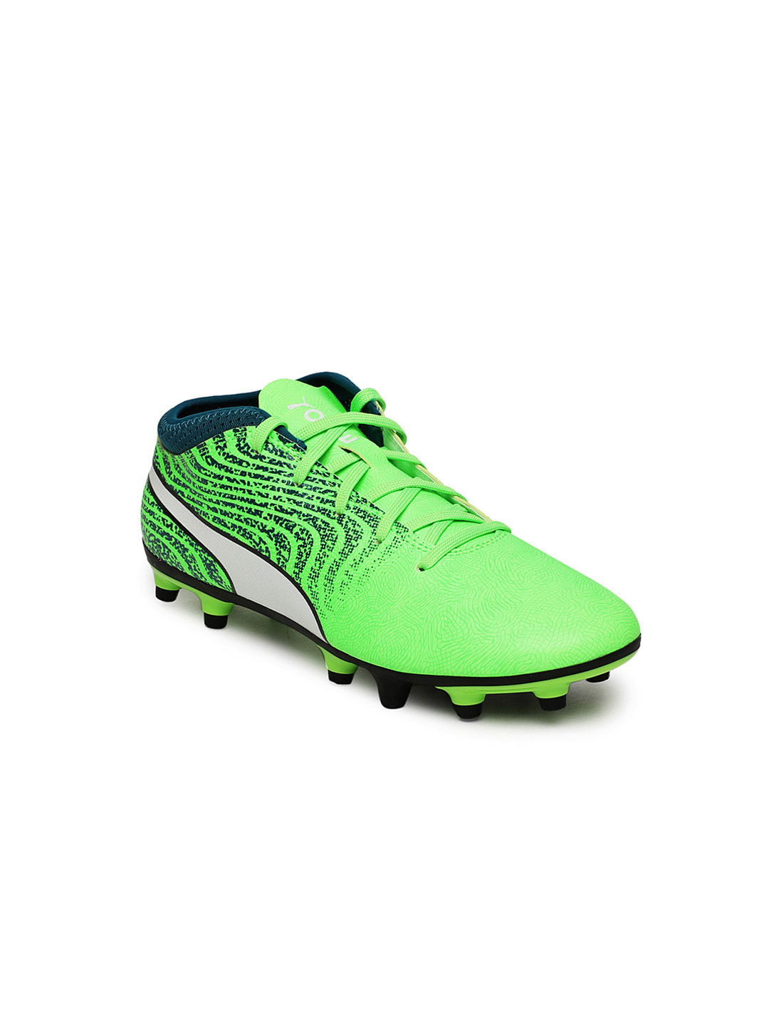 Buy Puma Boys Fluorescent Green ONE 18.4 FG Football Shoes - Sports ...