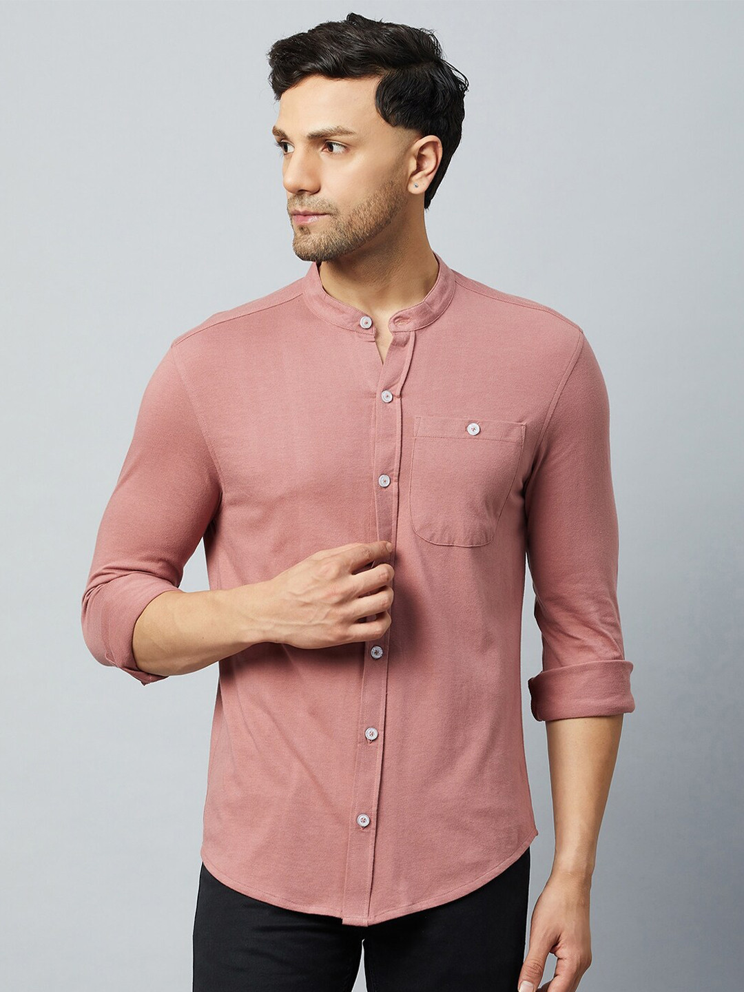 Buy Club York Band Collar Cotton Casual Shirt Shirts for Men 24548042