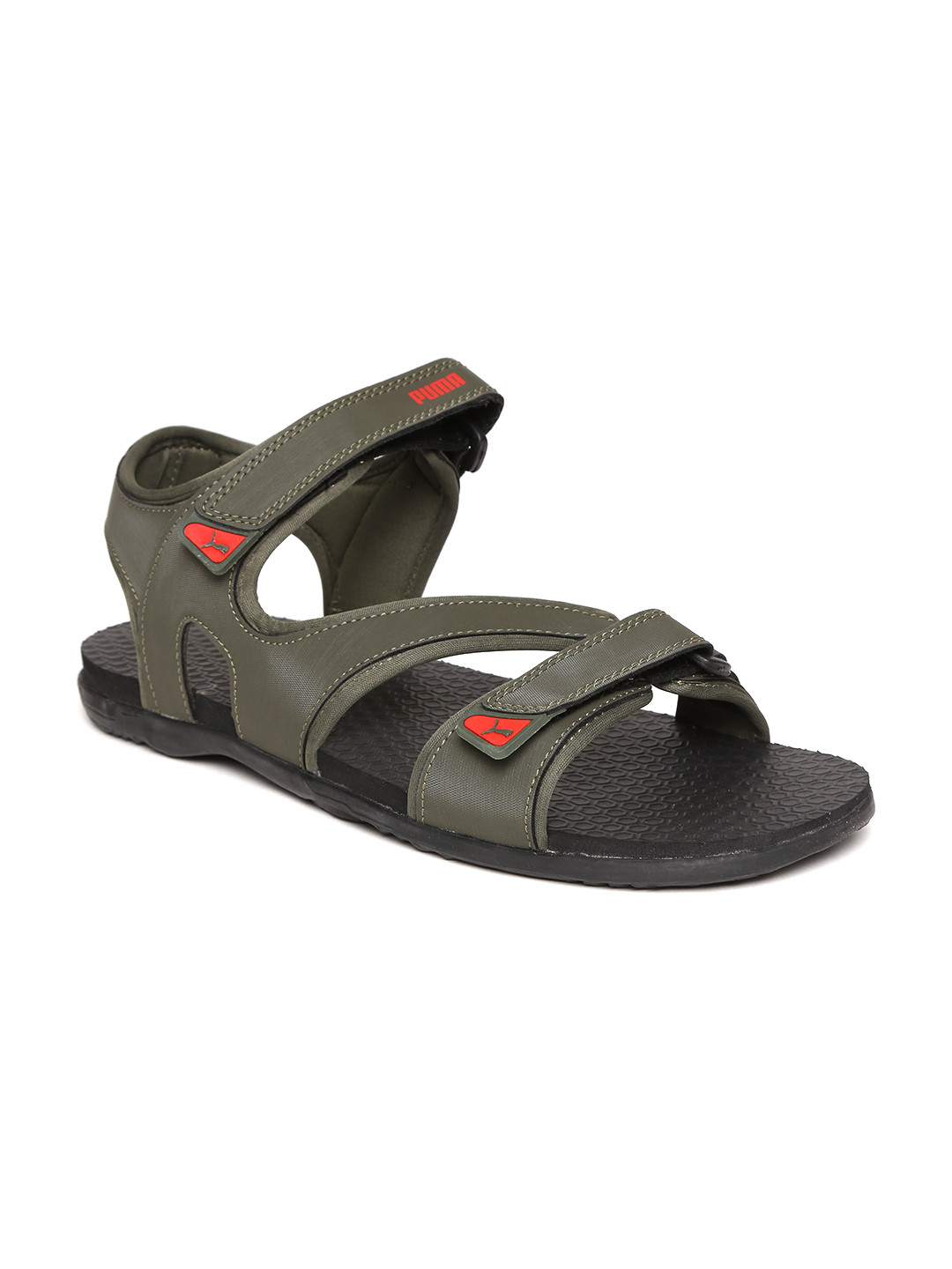 puma olive green sandals