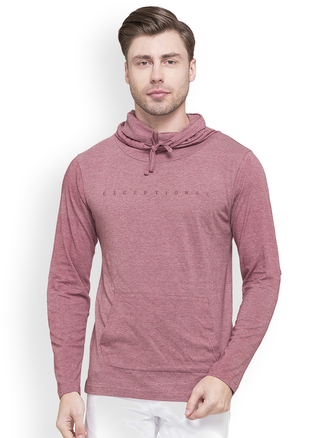 Buy Globus Men Pink Solid Cowl Neck T Shirt - Tshirts for Men 2455336 ...