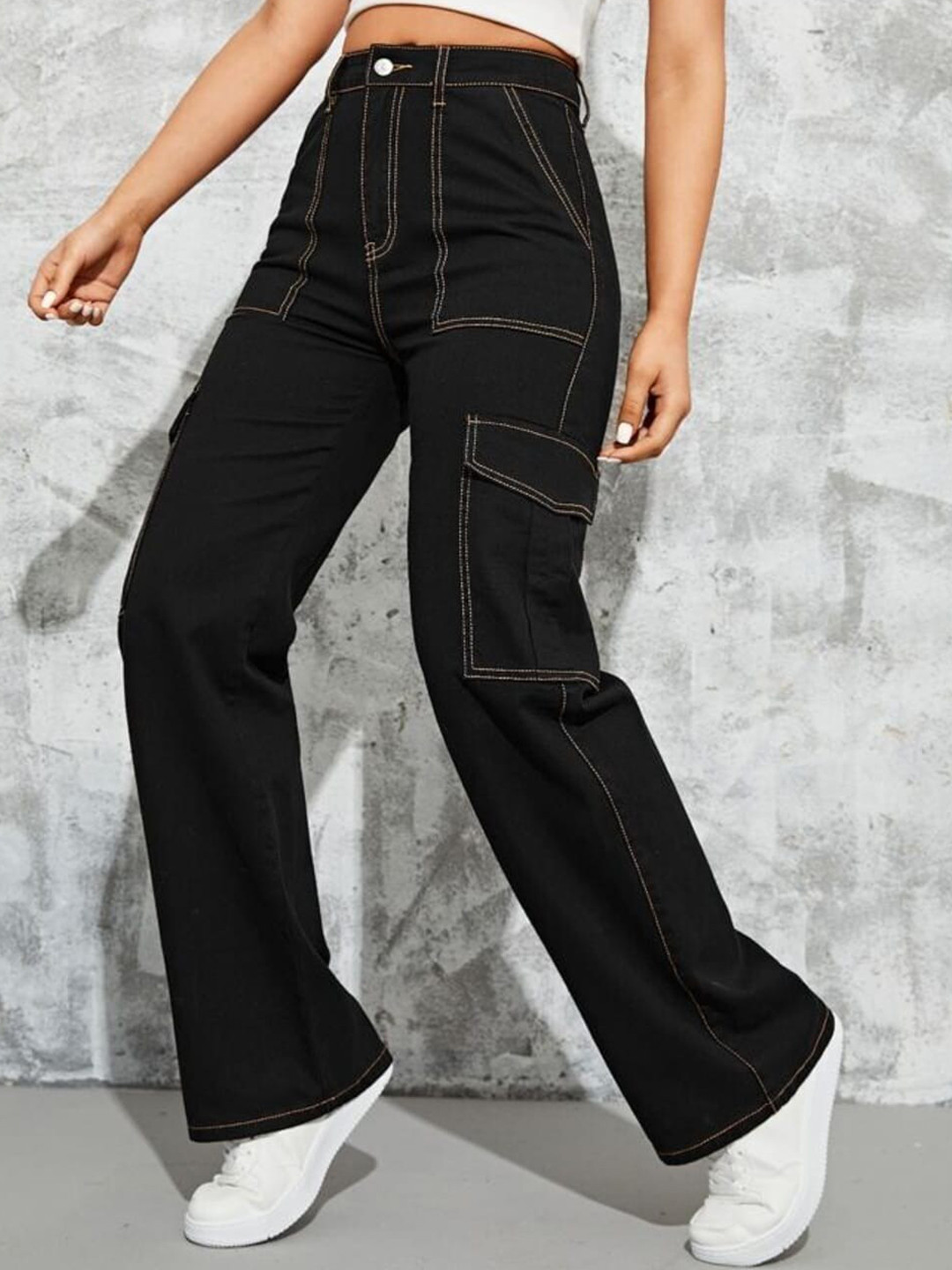 Buy Next One Women Smart Wide Leg High Rise Clean Look Stretchable