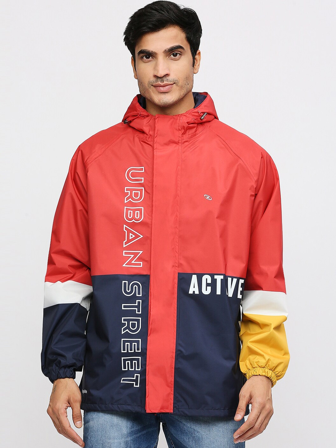 Buy Zeel Colourblocked Waterproof Rain Jacket - Rain Jacket for Men ...