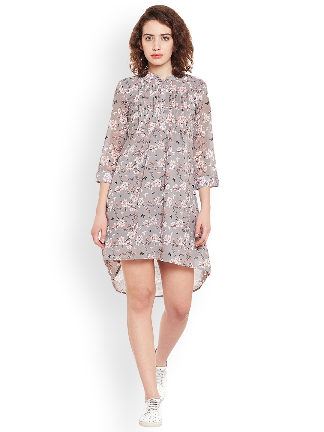 Buy I Know Women Grey Printed A Line Dress - Dresses for Women 2455960 ...