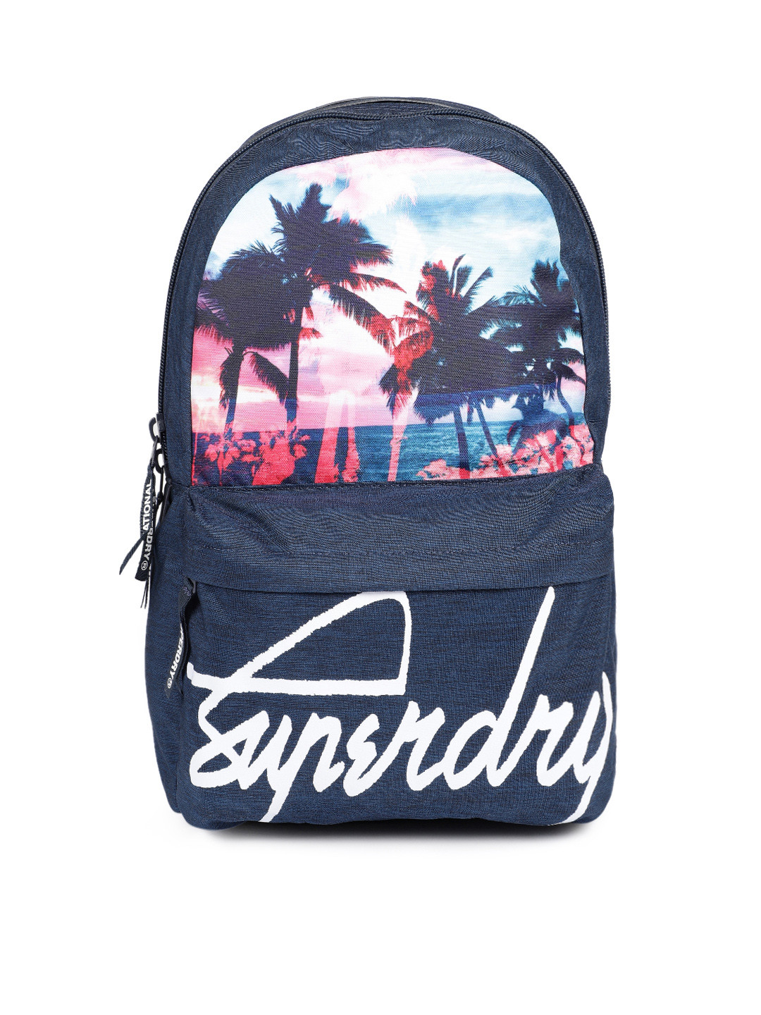 Buy Superdry Unisex Navy Blue & Pink Graphic Backpack Backpacks for