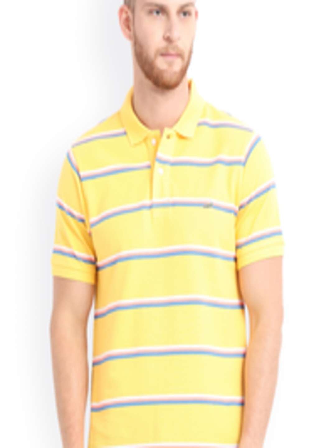 Buy Crocodile Men Yellow Striped Polo Collar T Shirt - Tshirts for Men ...