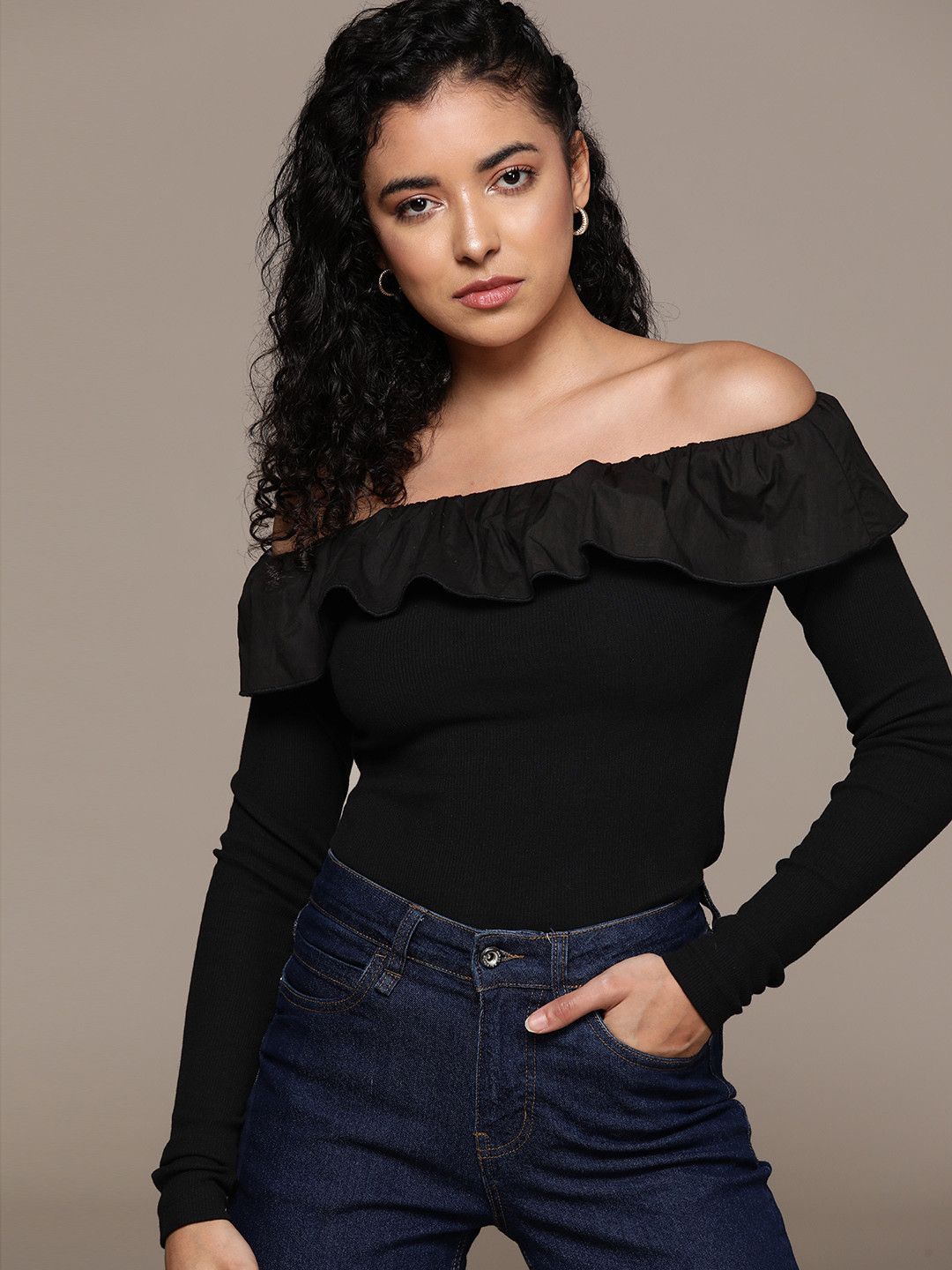 Buy The Roadster Lifestyle Co. Ruffled Ribbed Top - Tops for Women ...