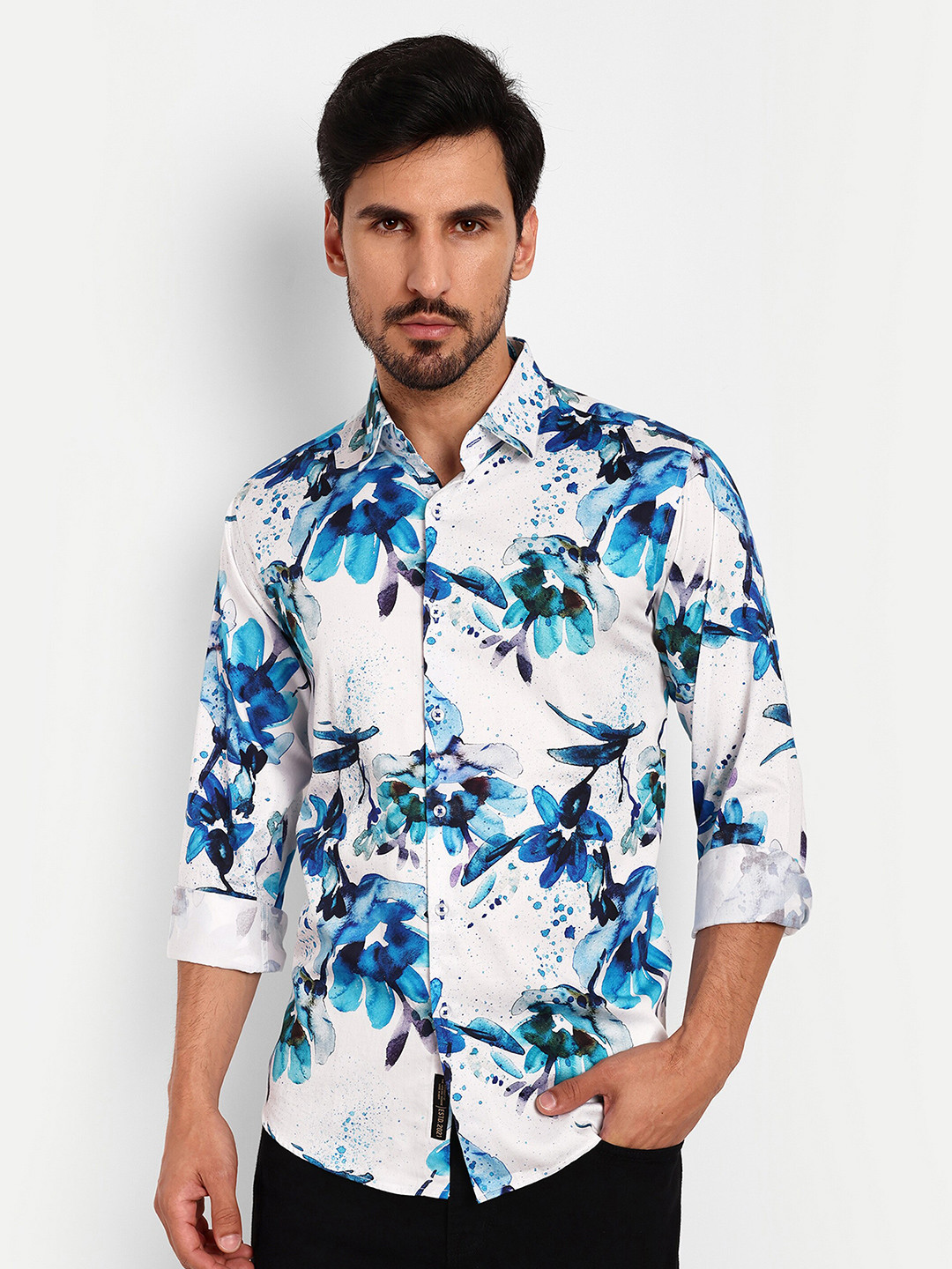 Buy Urban Scissors India Slim Slim Fit Floral Printed Spread Collar