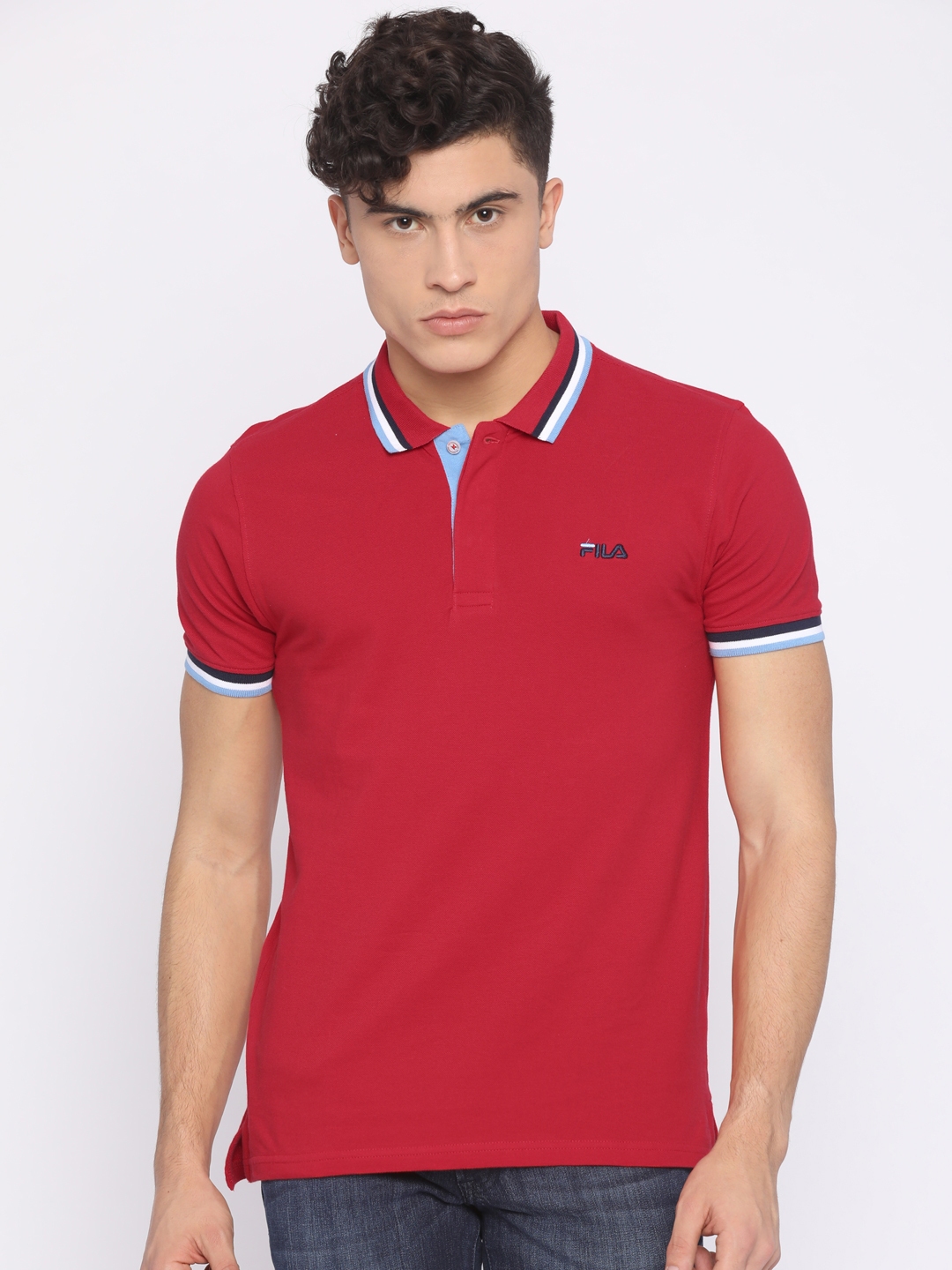 Buy FILA Men Red Solid Polo T Shirt - Tshirts for Men 2458004 | Myntra