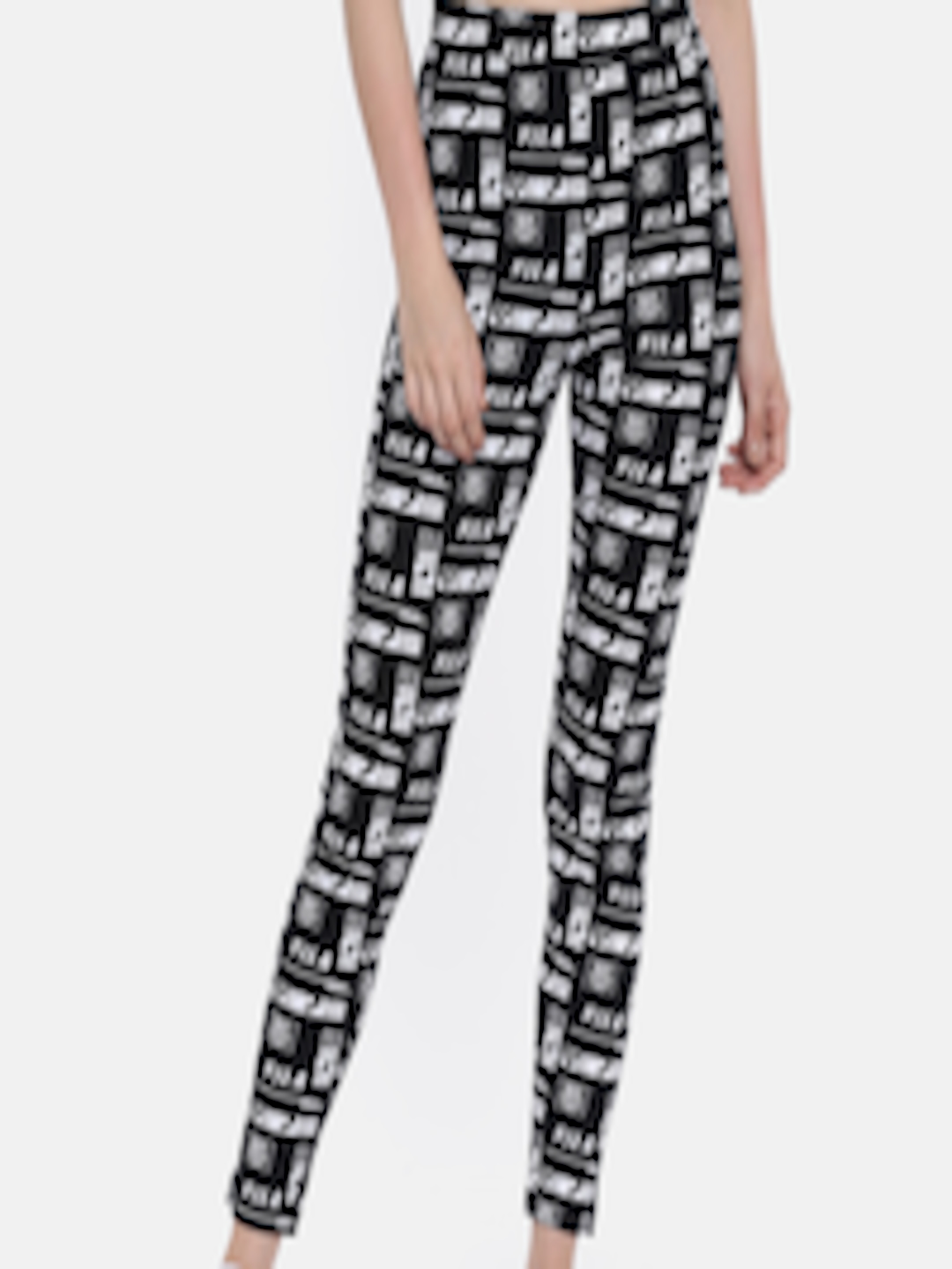 Buy FILA Women Black & White Printed Tights - Tights for Women 2458418 ...