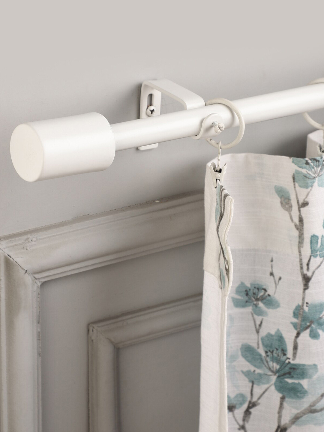 Buy The Decor Mart White 2 Pieces Extendable Double Curtain Rods With